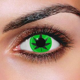 Cannabis Leaf Green Contact Lenses