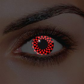 I-Glow Red and Black Checkers Contact Lenses (Pair)