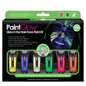 PaintGlow Glow In The Dark Body Paint Set